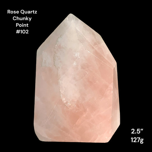 Rose Quartz Chunky Points - 2.5 inch - 127g - Polished Points