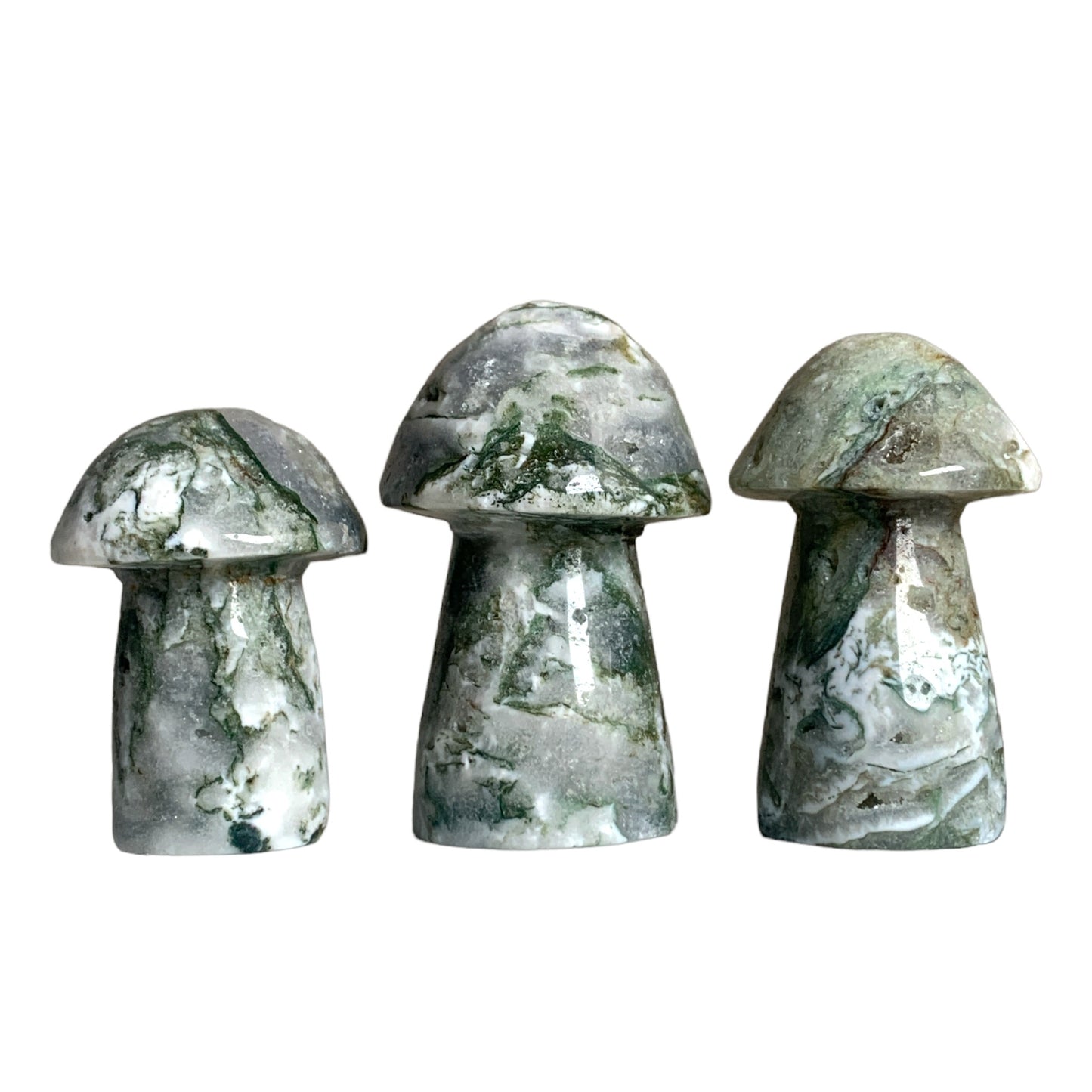 MOSS AGATE Large Mushrooms - 47-65 mm - Price per gram - China - NEW722
