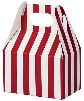 Red & White Stripes Mini Gable Box - 4 x 2 1/2 x 2 1/2 - (order in 6's) (288)