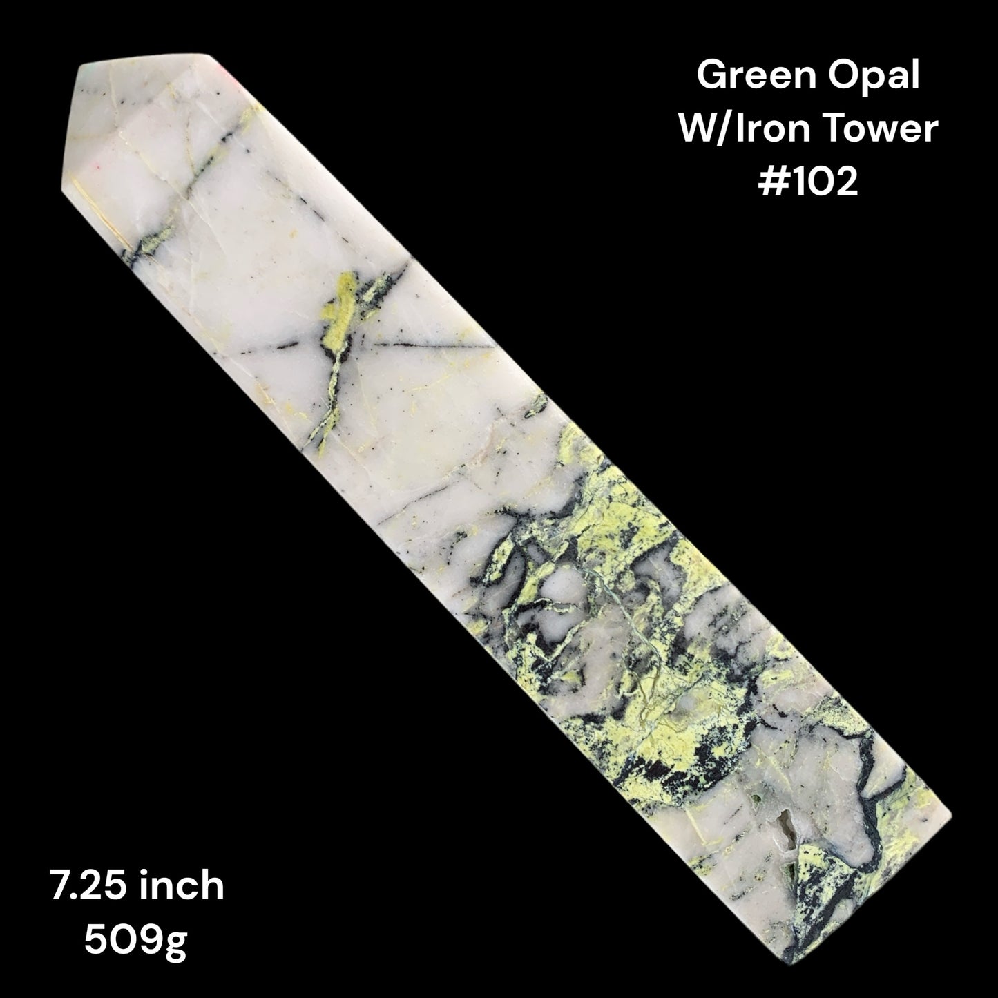 Green Opal with Iron - 7.25 inch - 509g - Polished Towers Points