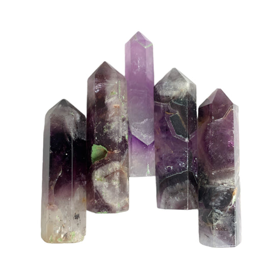 Amethyst - 25-35mm - Single Terminated Pencil Points - (retail purchase as singles, wholesale min order 5) - India