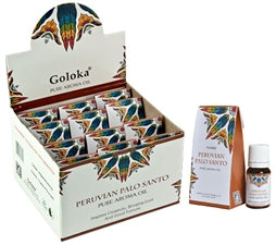 Goloka Peruvian Palo Santo Aroma Oil - Boîte de présentation avec 12 bouteilles