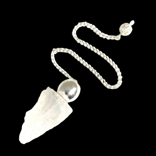 Raw Crystal Quartz Silver Modular Pendulum - 30- 50mm 20g - NEW422