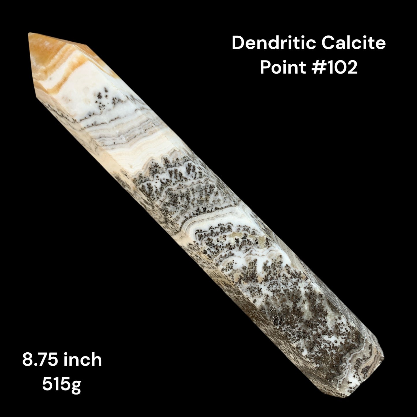 Dendritic Orange Calcite - 8.75 inch - 515g - Polished Points