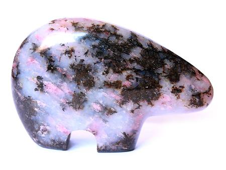 Ours abstrait - Rhodonite - Sculpture rare de Madagascar