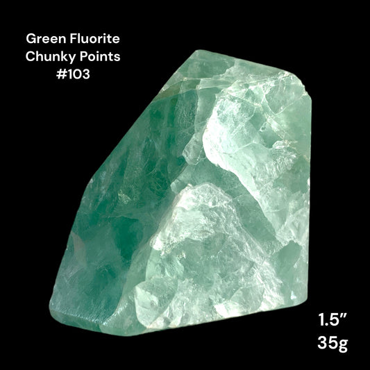 Fluorite Green Chunky Points - 1.5 inch - 35g - Polished Points