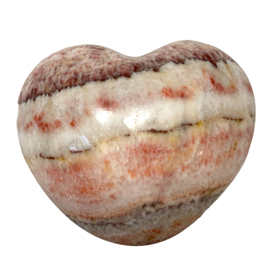 Dali Rainbow Jasper Pork Stone Tricolore ROUGE MARRON - COEUR DÉCORATIF - Moyen 5 - 8cm - prix au gramme - Chine - NEW821