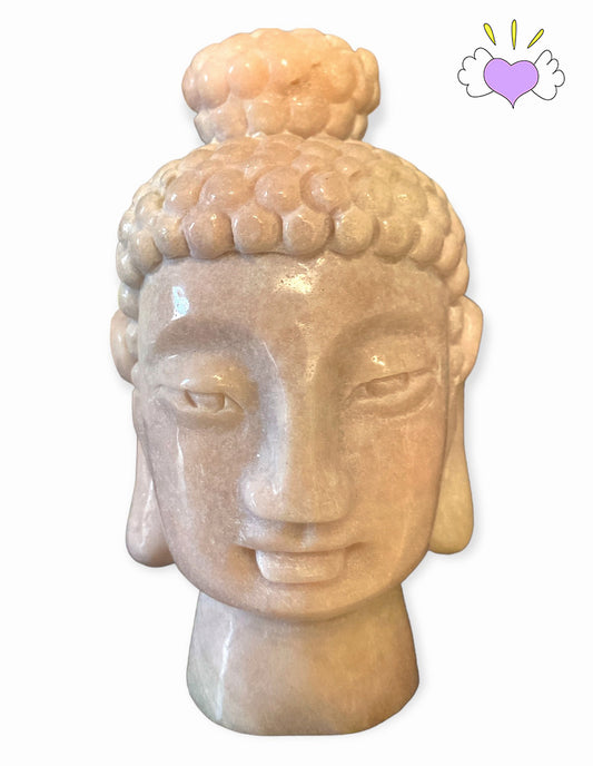 Liu Li Buddha Head - Pink Amethyst - Medium - Made in China - NEW722