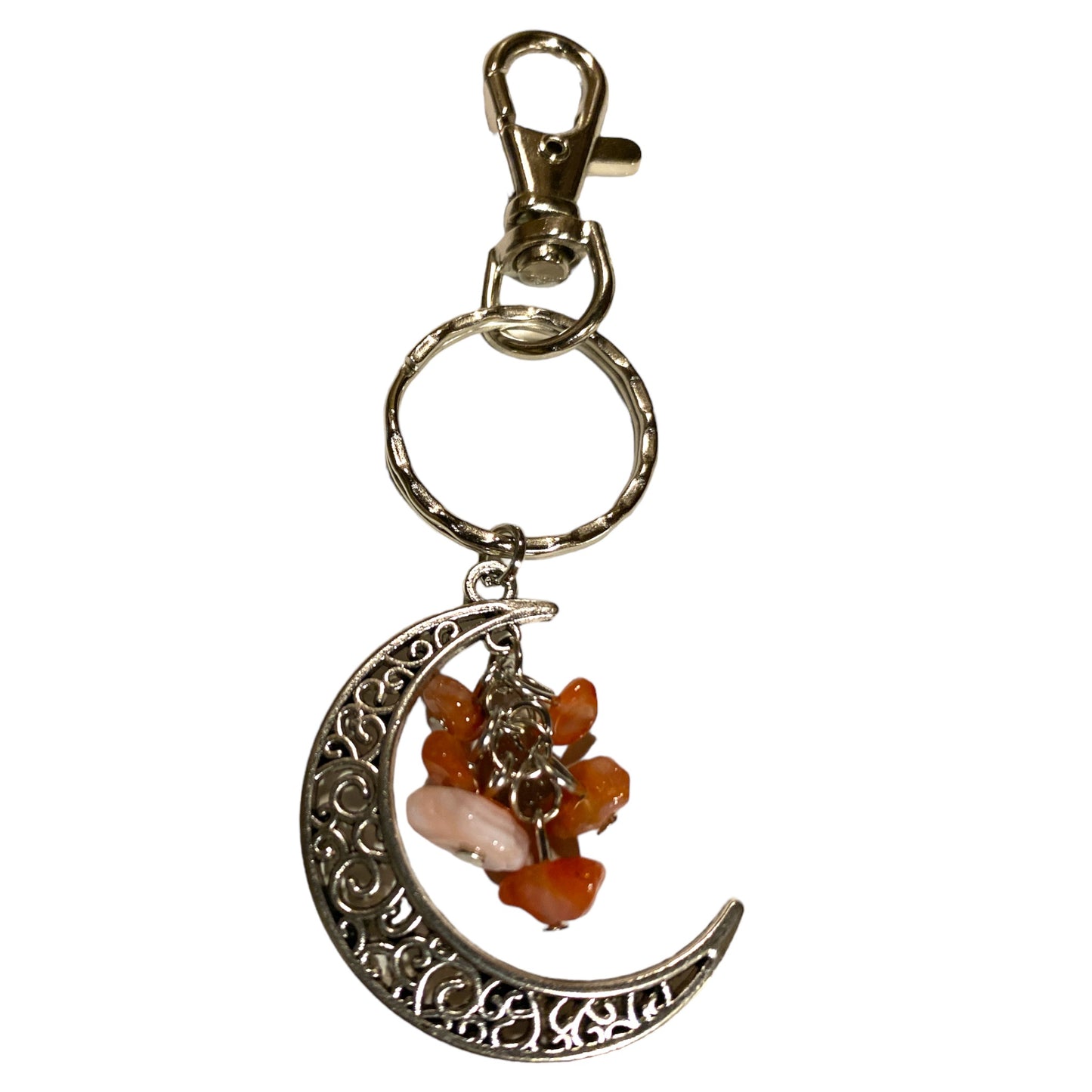 Carnelian - Moon Design Key ring - 4 x 1.25 inch - NEW323