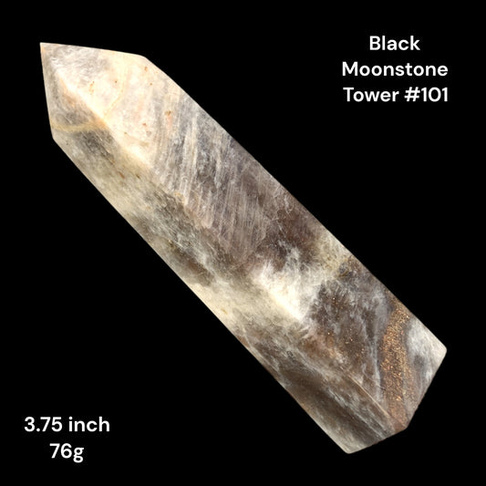 Black Moonstone - 3.75 inch - 76g - Polished Towers