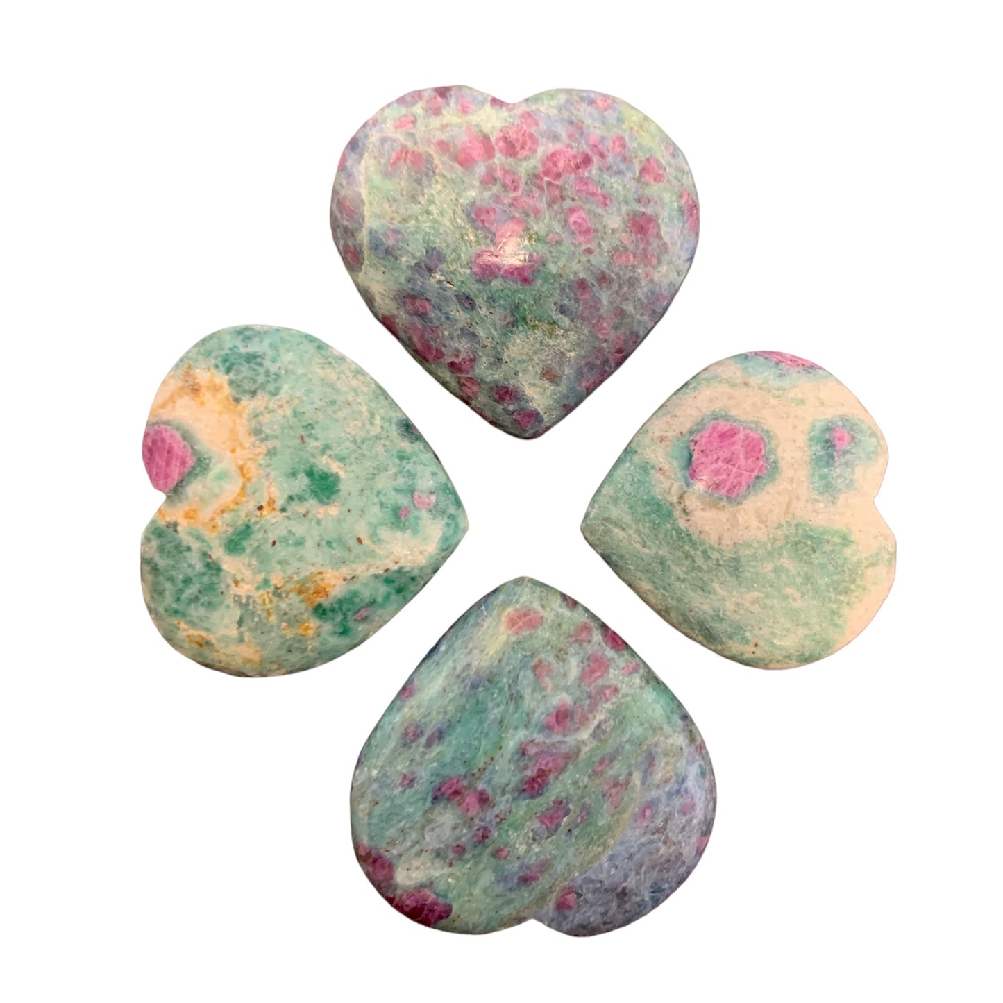 RUBY FUCHSITE KYANITE HEART Cabochons Mixed Sizes - NEW1222