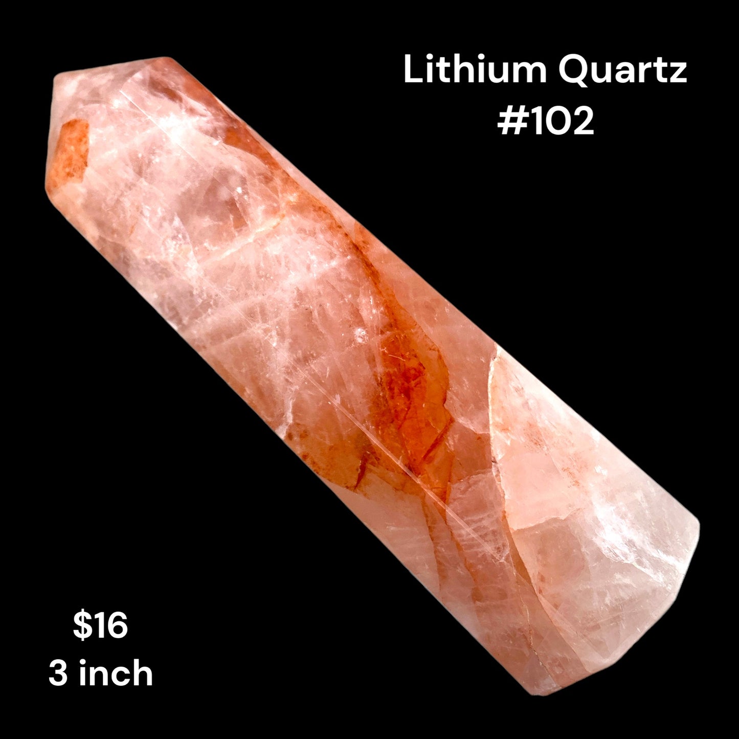 Lithium Quartz - 3 inch - 63g - Polished Points