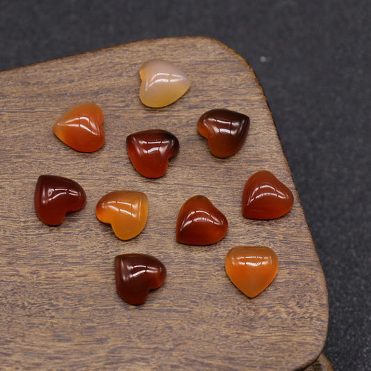 Polished Cabochon Heart - 10mm 5g - Red Agate - NEW221