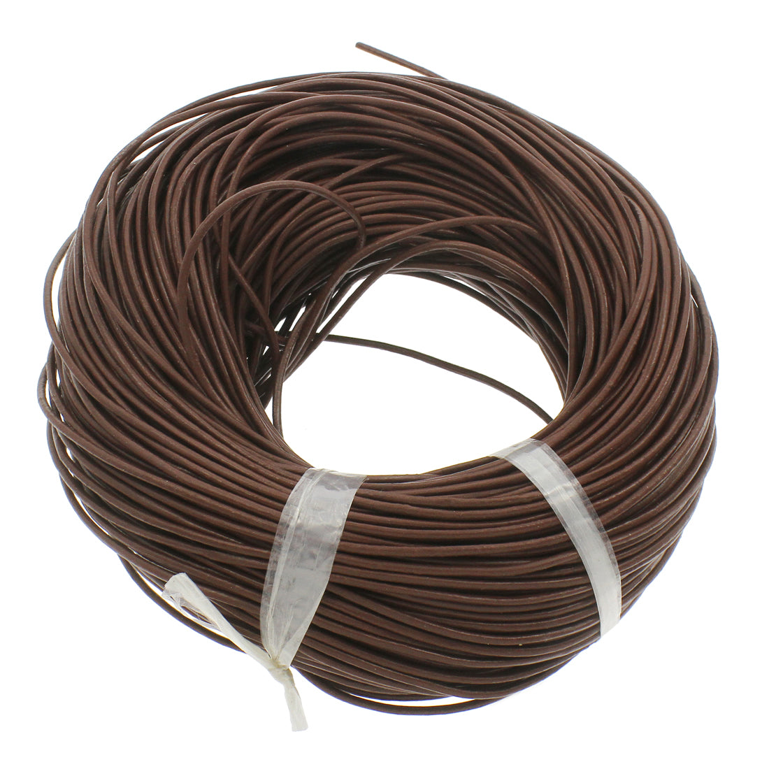 BROWN 3 Leather Lace Round Cord on Card Spool - 2mm x 20 yards - NEW222