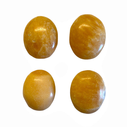 Orange Honey Calcite - x mm - Palm Stones - Price per gram - China - NEW722