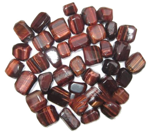 TIGER EYE Red Tumbled Stones - Medium 20 - 30 mm - 500 GRAMS 1.1 LB - India - increases personal power - courage and energy