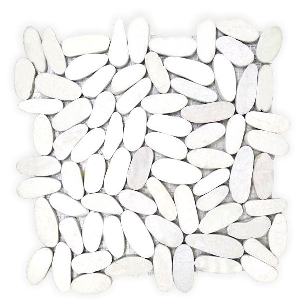 Sliced Oval Cream Pebble Interlocking Tiles - 30 x 30cm - 11 per case