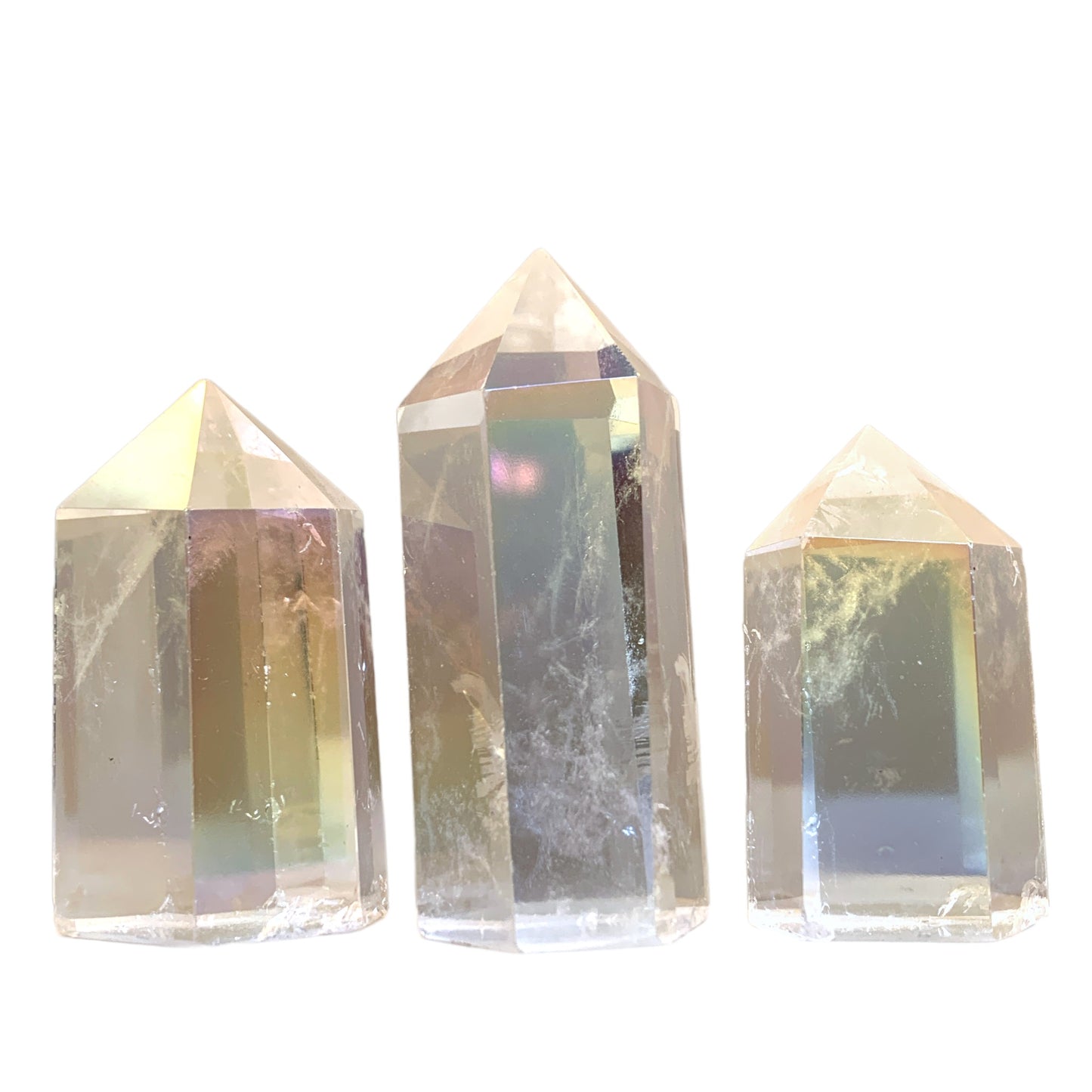 CLEAR QUARTZ Polished Aura Points - 2,5 à 4 pouces - Prix par gramme - NEW822