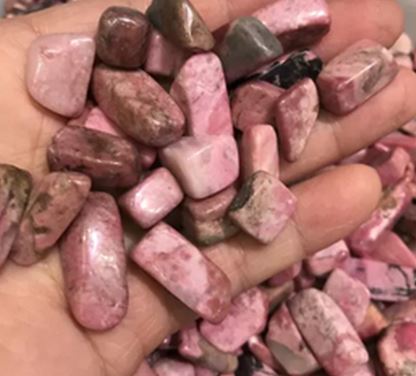 Rhodonite Tumbled Stones - Medium 20 - 30 mm - 1 LB - China - NEW621