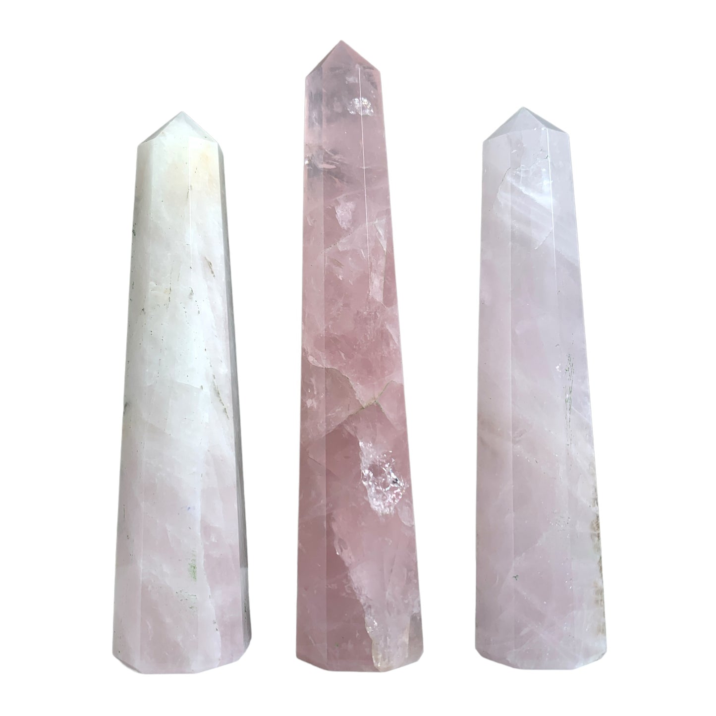 Rose Quartz - Tower Polished Points - 3 to 5 inches - Price per gram per piece (B2B ordering 1 = 1 Tower so we charge Ex. 65g = $7.15 each)