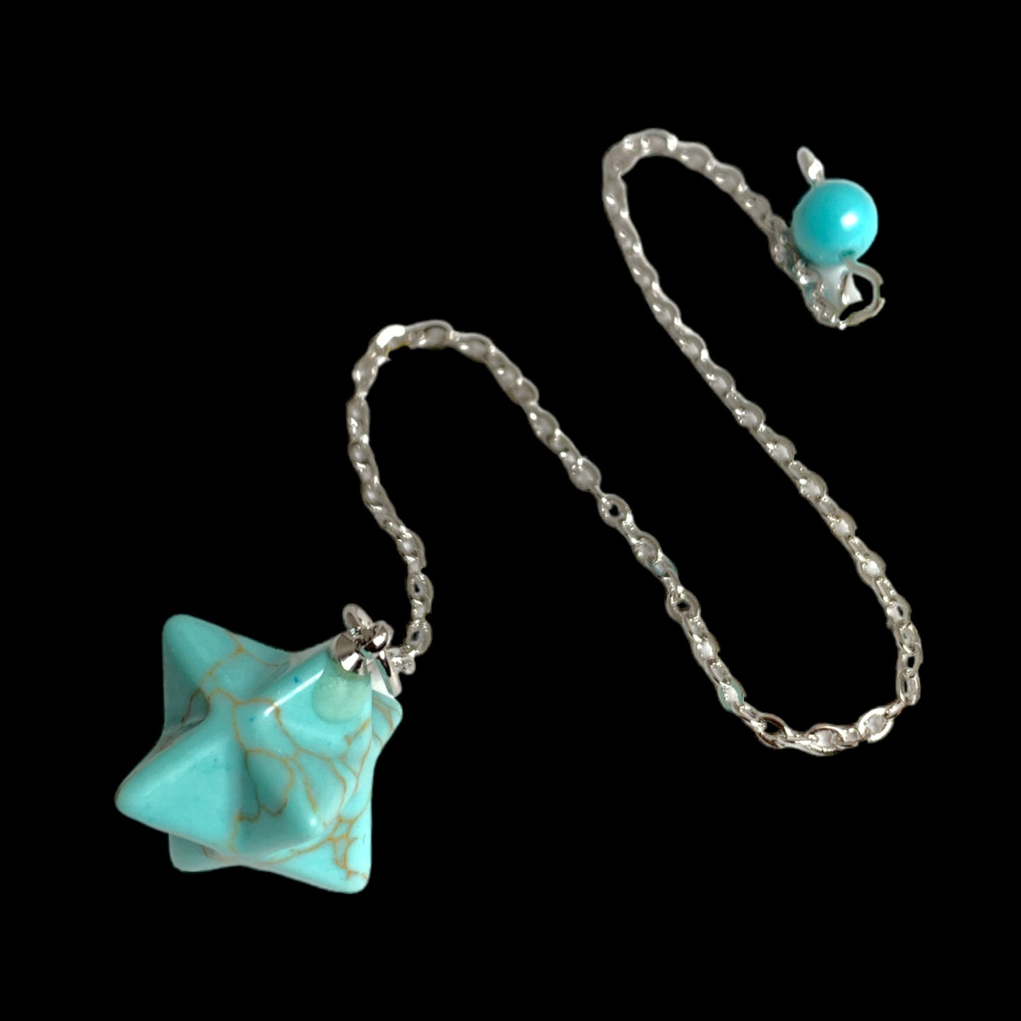 Turquoise Howlite Merkaba Pendulum - 17mm Star - China - NEW922