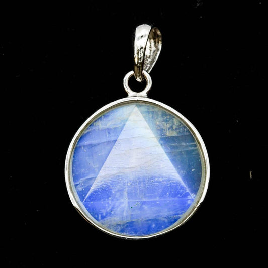 Silver Rainbow Moonstone David Star Pendant - NEW921