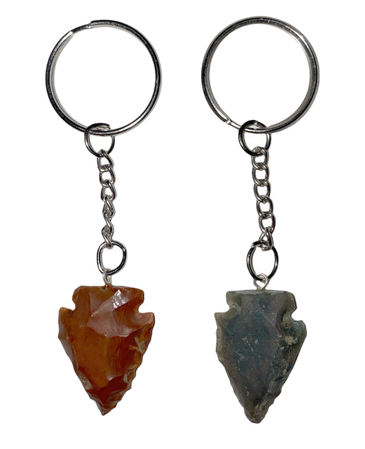 Tribal Arrowhead Key ring 1.5 inch - Agate - 12 grams - NEW1021