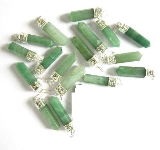 Green Aventurine  - Single Terminated Pencil Point Pendant - 30-40mm - 10 Grams - India  - NEW422