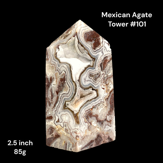 Mexican Agate - 2.5 inch - 85g - Polished Towers Points