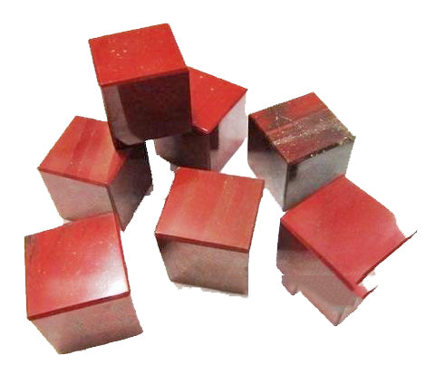 Red Jasper Cubes Stones 25x25mm - 30 Grams - India - NEW1020