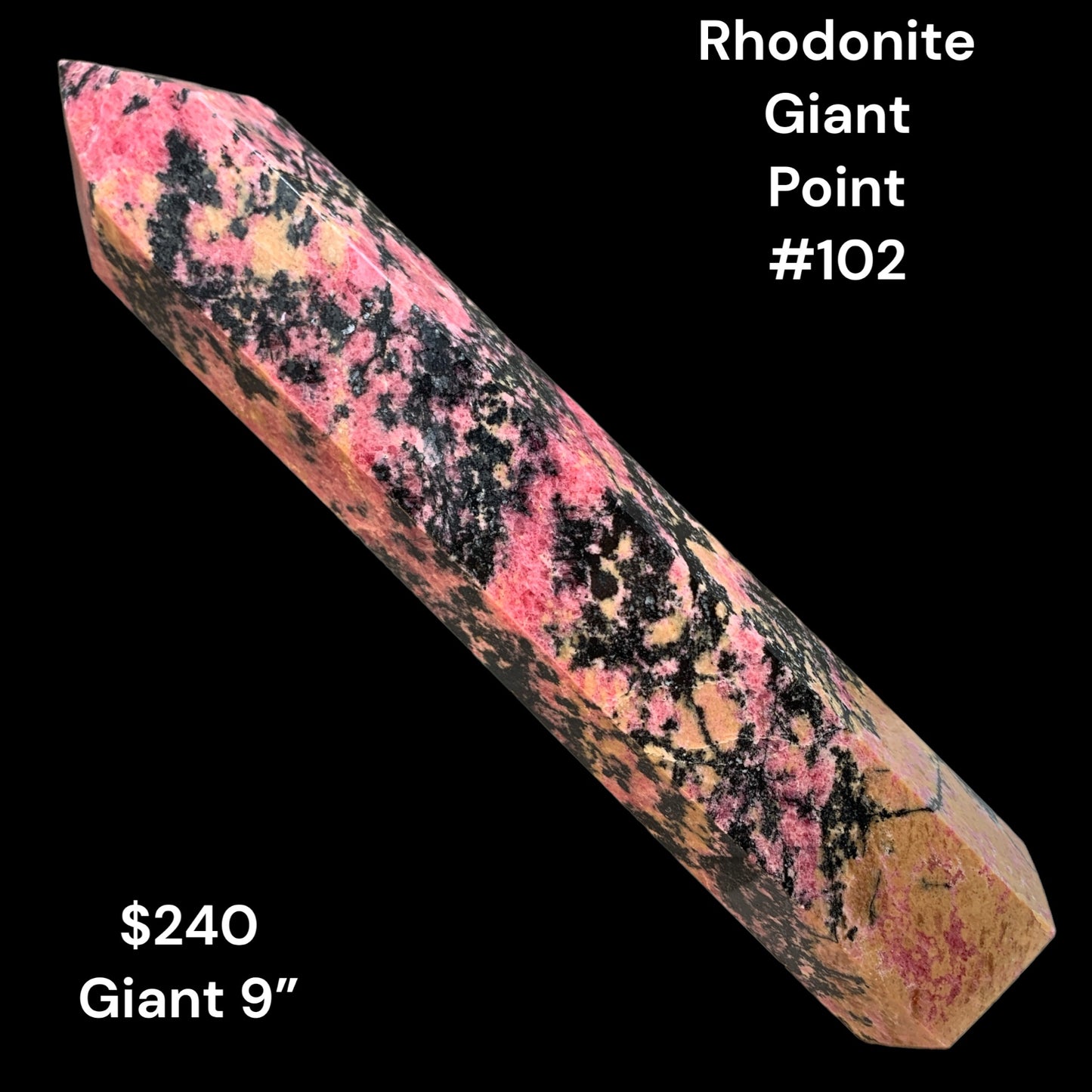 Rhodonite - Giant - 9 inch - 1263g - Polished Points