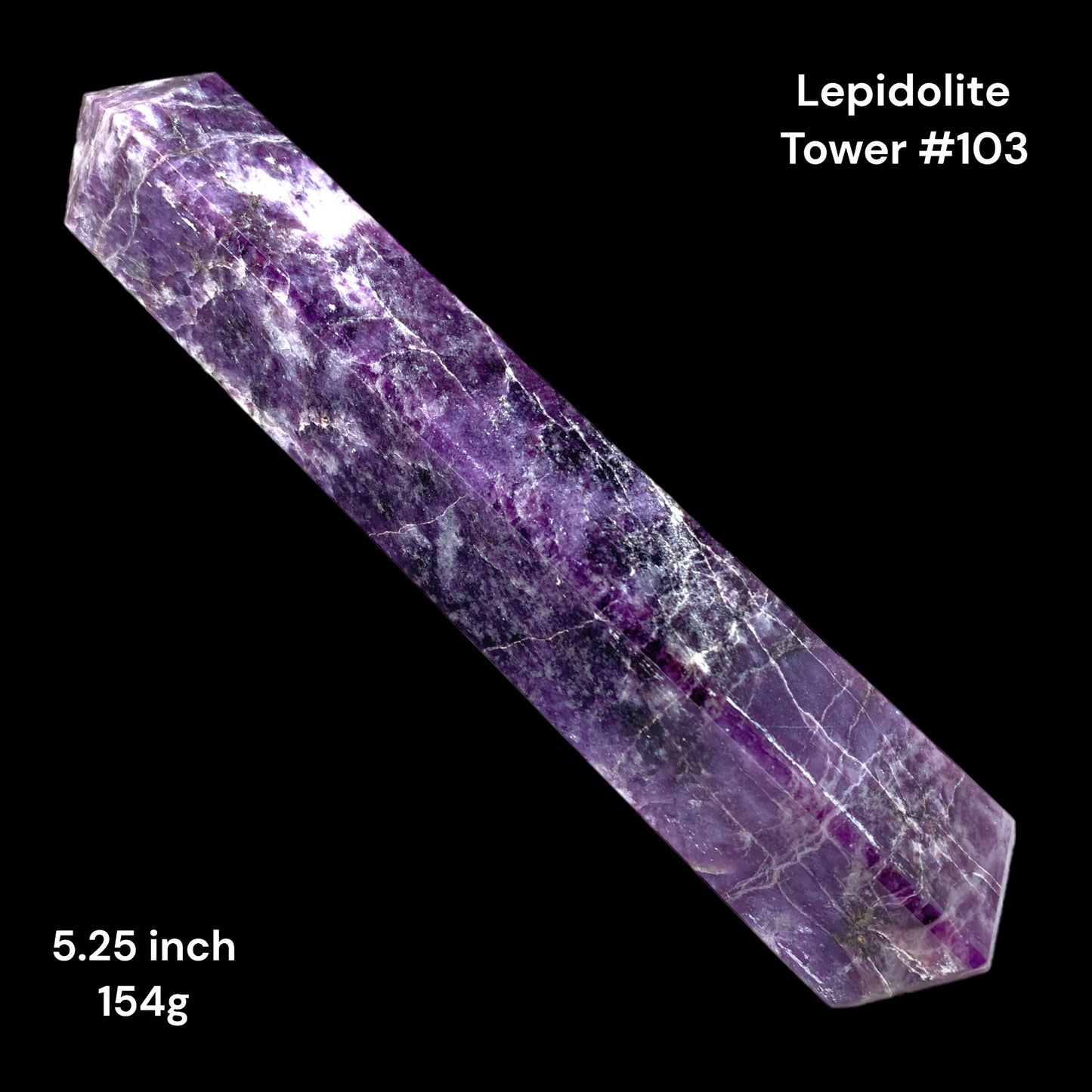 Lepidolite - 5.25 inch - 154g - Polished Towers