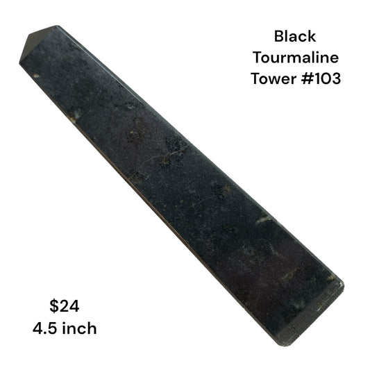 Black Tourmaline - 4.5 inch - 117g - Polished Towers