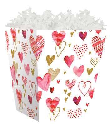 Boîte-cadeau de friandises sucrées Playful Hearts - 4 "x 4" x 4 1/2 pouces de profondeur (commande par 6)
