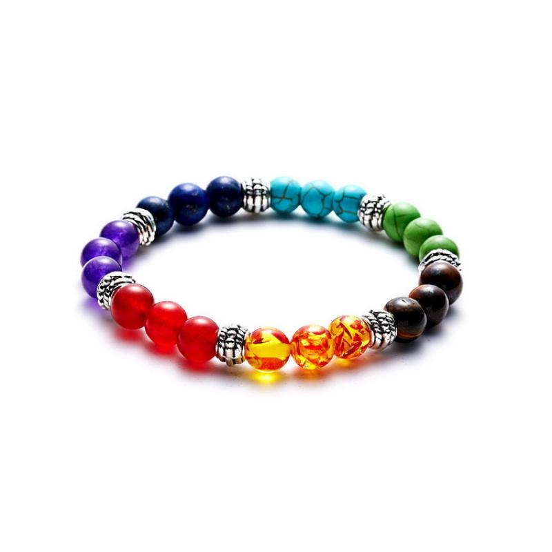 Bracelet Chakra en pierres précieuses avec œil de tigre - NEW221