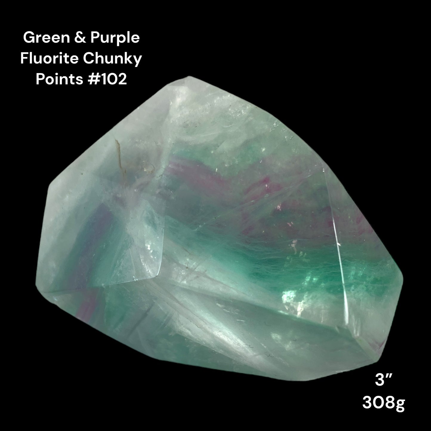 Fluorite Purple & Green Chunky Points - 3 inch -308g - Polished Points