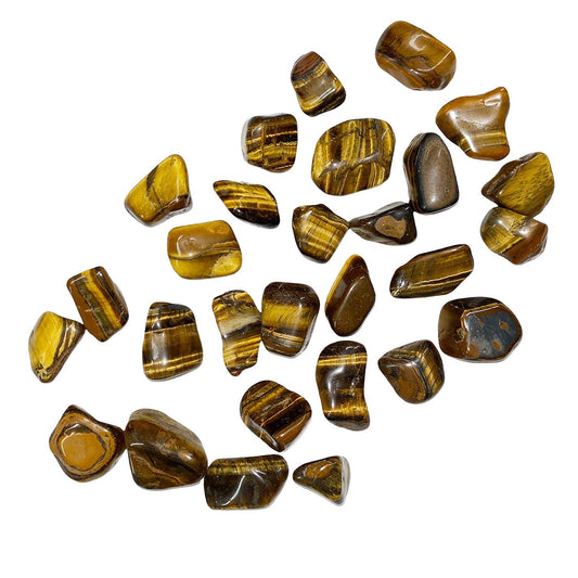 Tiger Eye Quality 2A Tumbled Stones - Medium 25 - 40 mm - 1 lb - Brazil - NEW122 - believed to induce strength and willpower