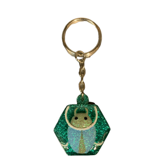 GREEN & BLUE BEETLE BUG KEYCHAIN - COOL  - PK/12