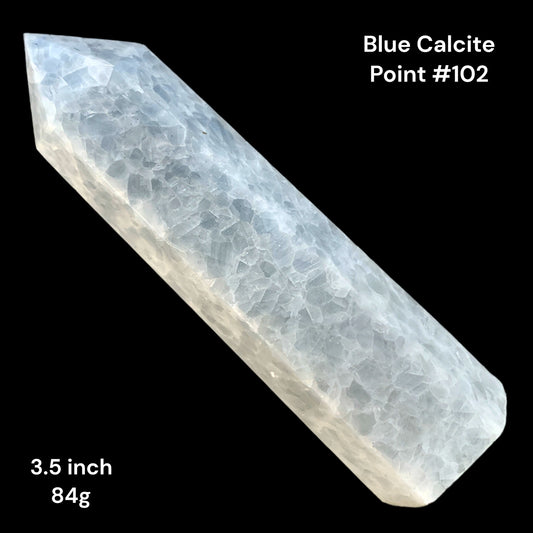 Blue Calcite- 3.5 inch - 84g - Polished Points