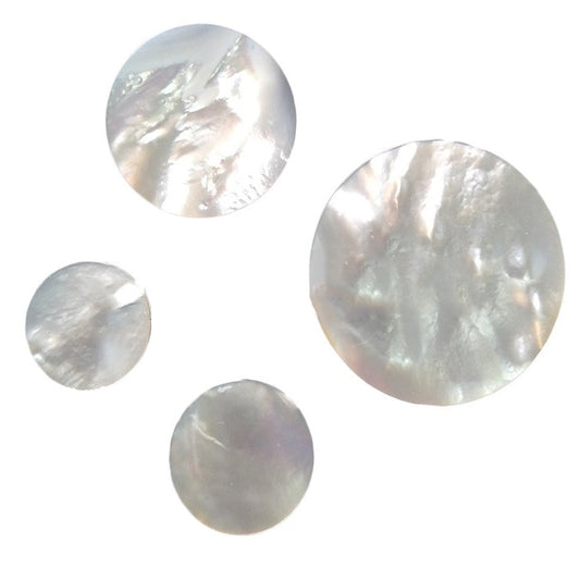 White Polished MOP Shell Cabochons - Round - 16 mm Thickness 2 mm (Special Order 3-4 weeks)