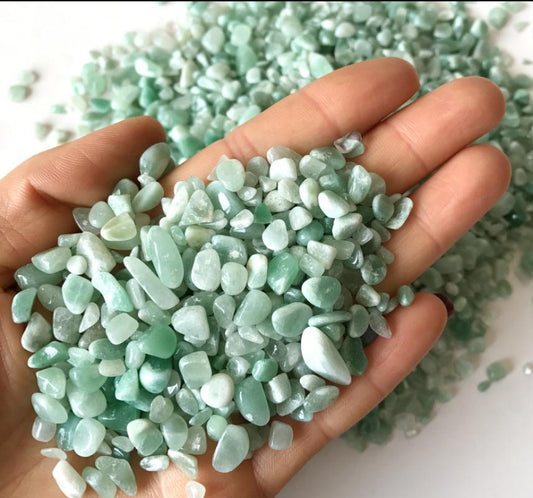Green Aventurine Tumbled Round Chips 5 to 7 mm - 1 Kilo - China - NEW922