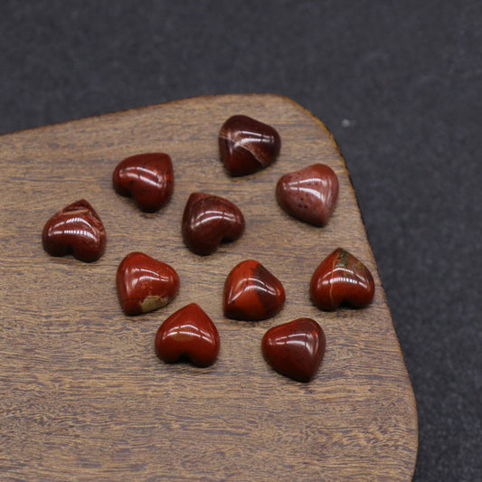 Polished Cabochon Heart - 10mm 5g - Red Jasper - NEW221