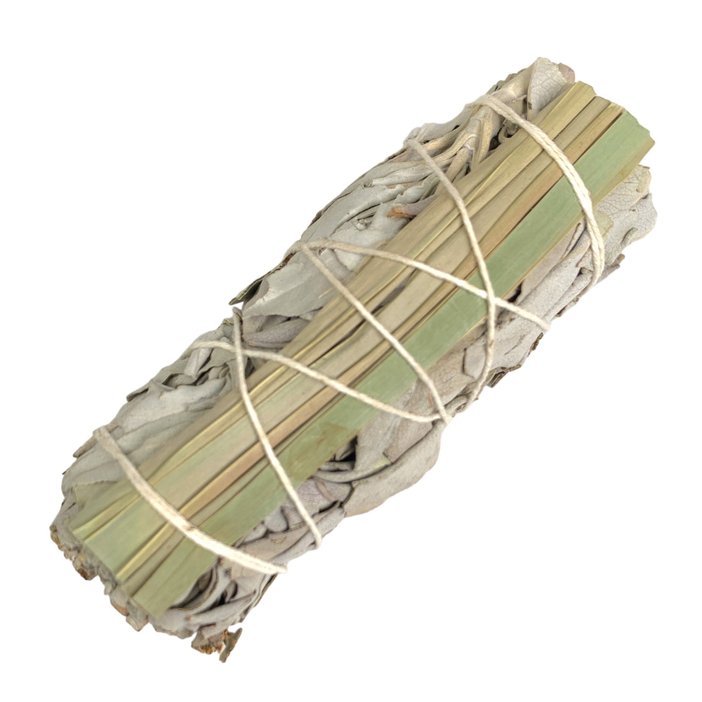 White Sage & SWEETGRASS - 4 inch -Smudge Stick Bundle Wand - USA -  NEW1222