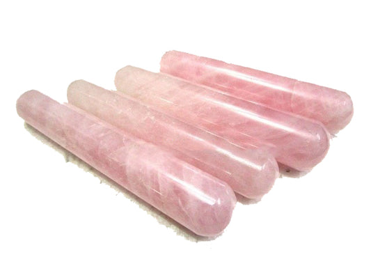 Rose Quartz  Smooth Massage Wand 4 - 5 inch (Priced per gram - B2B Ordering 2 = 2 wands)  - NEW221