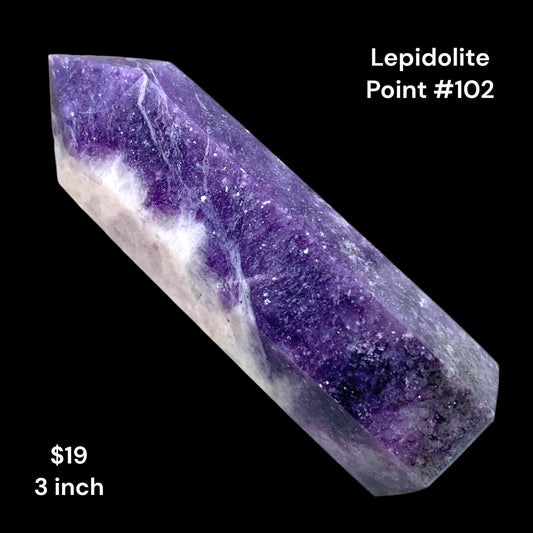 Lepidolite - 3 inch - 77g - Polished Points