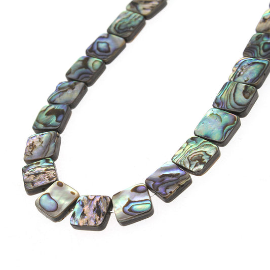 Abalone Shell Beads - Square - 12mm Weight: 41 Grams per Strand - NEW421