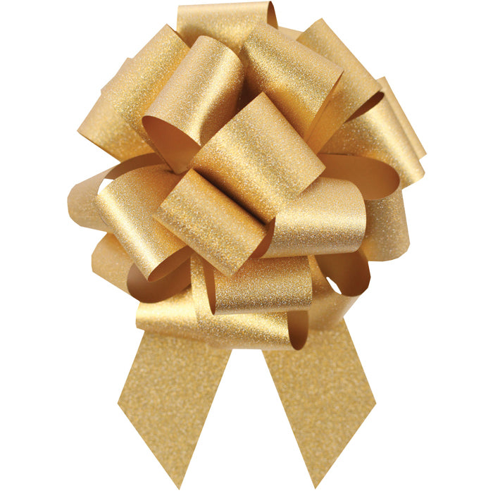 Paquet de 24 - GOLD Super Glitter Perfect Bow - 5,5 x 1,5 pouces 20 boucles