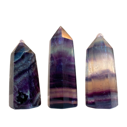 Fluorite Violet &amp; Vert - Pointes Polies - 35 à 40 mm - Prix au gramme - Chine - NEW622