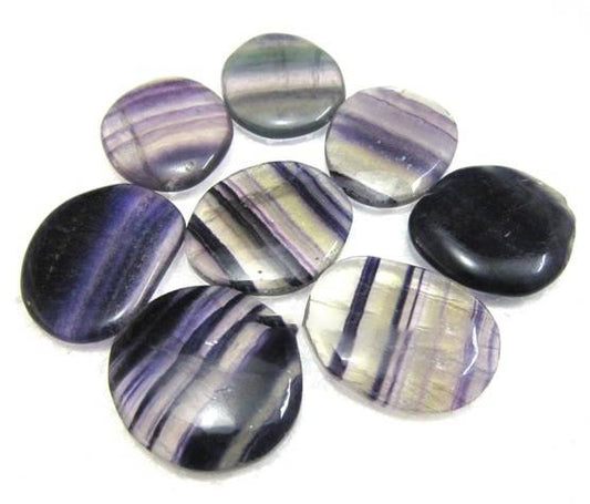 Purple Fluorite - Earth Stones - 40-30mm Long - India