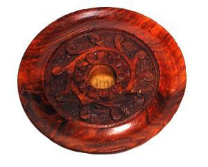 Wood Carved Stick or Cone Burner 4 inch Dia (set of 2)